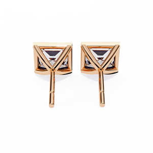 Boucles d'oreilles en or 14K Lab Diamond Stud Party Wear pour hommes et femmes pour le style de princesse - Product Image 3