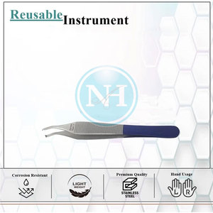 Pinzas para Tejidos con Logotipo Personalizado, 1x2 Dientes, Instrumentos Quirúrgicos Delicados y Curvos, Pinzas para Tejidos con 1x2 Dientes, Delicadas y Curvas - Product Image 3