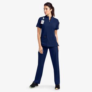 Haute qualité moderne col en v haut et pantalon ensemble uniforme pour médecins infirmières hommes femmes gommage médical Spandex hôpital vêtements de travail - Product Image 2
