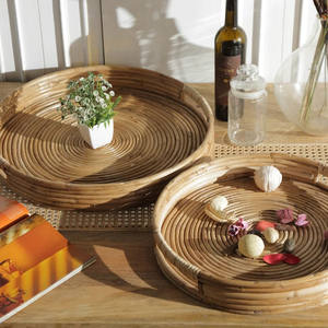 Meilleur prix Plateau de service en rotin de 50cm de diamètre avec poignée Capacité de charge lourde pour restaurants et hôtels au Vietnam - Product Image 5