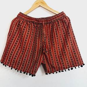 Femmes Boho bohème été maillots de bain Ajrakh Bermuda Cargo Shorts lâche taille élastique dentelle décoration écologique respirant - Product Image 4