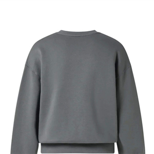 Sudadera Básica Unisex de Algodón, Cuello Redondo, Color Gris Sólido, Estilo Holgado, Felpa, Informal, Manga Larga, con Logotipo Personalizado - Product Image 4