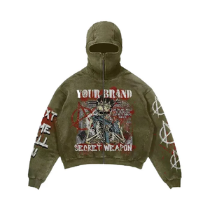 Vintage soleil délavé à l'acide lavé en détresse streetwears vêtements sweats à capuche et sweat-shirts couleur personnalisée logo et tailles disponibles - Product Image 2