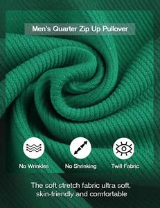 <b>Men's</b> <b>Half</b> <b>Zip</b> Quarter <b>Zip</b> Pullover Long Sleeve Winter Casual Fleece 100% Cotton Regular Fit Hooded Pocket <b>Sweatshirt</b> - Product Image 5