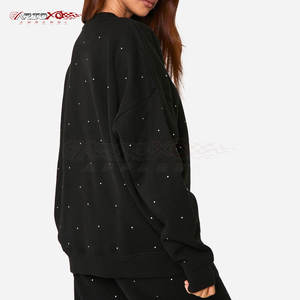 Sweat-shirt strass léger pour femmes avec un éclat élégant et un sweat-shirt strass brillant de style pull pour femmes - Product Image 6
