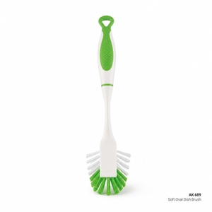 Soft Oval Dish <b>Brush</b> with Ergonomic Handle PP TPE Kitchen Cleaning <b>Brush</b> for Sink Plates Pans <b>Bottles</b> Home Use - Product Image 1