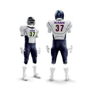 Uniforme de football américain grande taille à séchage rapide et respirant, couleur personnalisée, imprimé par transfert thermique, 100 % polyester, sans manches, vente en gros - Product Image 3