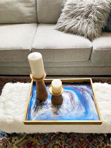 OPTIMIIZING Handmade Resin Epoxy Serving <b>Tray</b> One-of-a-Kind Kitchen Essentials for Home Restaurant Hotel Decorative Serving - Product Image 4