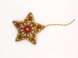 Christmas Decoration Zari Embroidery Christmas <b>Ornaments</b> Christmas Hanging Decoration <b>Ornaments</b> Beaded Embroidery - Product Image 6