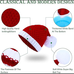 หมวกบีนนี่ใส่ได้ทั้งชายและหญิงสำหรับฤดูหนาวแนวคริสต์มาสขนสัตว์100% ระบายอากาศได้ดีกันน้ำสำหรับผู้ใหญ่ - Product Image 6