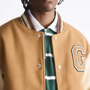 Veste de Baseball Lettermen à Logo Imprimé Personnalisé Style High Street Col Montant Hiver 100% Laine Look Classique Fabriqué en Usine - Product Image 5