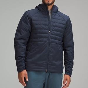 Veste matelassée en tricot sur mesure OEM, grande taille, pour homme, voyage en plein air, manteau d'hiver, fermeture éclair en toile, respirante - Product Image 1
