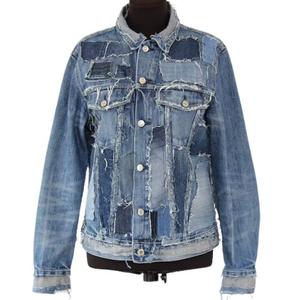 Chaqueta Vaquera Azul Personalizable para Mujer 2024, Chaqueta de Manga Larga con Bolsillos Grandes, Estilo Universitario y Blazer, Abrigo para Mujer - Product Image 1