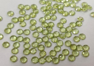 Natural Peridot Round <b>Rose</b> Cut 6mm Faceted - Loose Peridot Round <b>Rose</b> Cut <b>Top</b> Quality - Product Image 2
