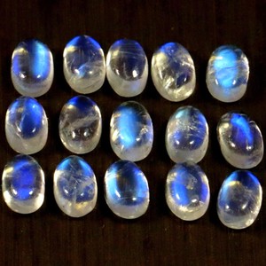 Haute qualité arc-en-ciel pierre de lune forme ovale Cabochon pour anneaux pendentifs fabrication de bijoux en vrac poli pierres précieuses en vrac lot de gros - Product Image 1