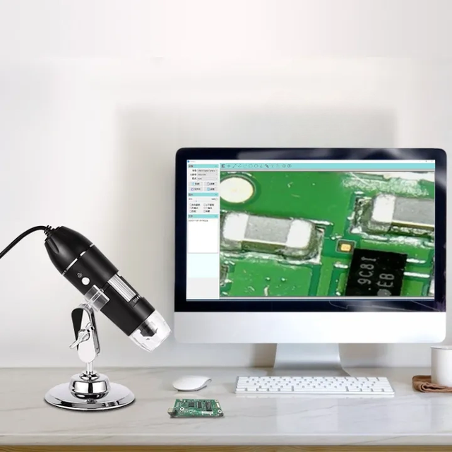 USB Digital Microscope Camera with Stand Portable Hd Digital Microscope 500x to 1600x Continuous Magnification Measurement