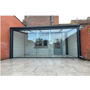 Porte intérieure coulissante en verre facile à glisser Schuifwand pour véranda Pergola extérieure en aluminium - Product Image 1
