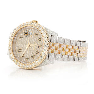 Reloj de Cuarzo Personalizado para Hombre, con Esfera de Cristal y Moissanita, Diseño Iced Out, Completamente Pavimentado, en Acero Inoxidable - Product Image 2