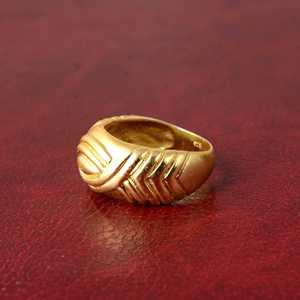 New Style Gold Plated <b>Ring</b> Minimalist Brass Jewelry Men 18k Gold Plated Textured Band Geometric Design <b>Ring</b> For Wholesale/OEM - Product Image 3