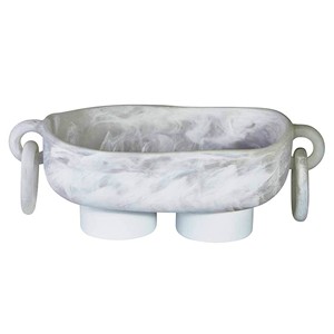 Plato de Servir Pulido a Mano con Borde Ondulado Blanco de Resina, Ecológico, Origen Indio, Apto para Lavavajillas, Arte Moderno, Estilo Antiguo, para Fiestas - Product Image 5