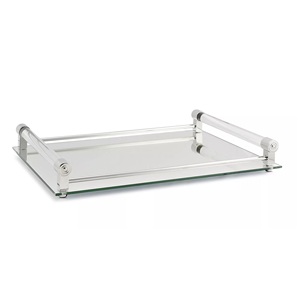 Plateau de service rectangulaire en marbre blanc de qualité supérieure Appel décoratif pour le plateau en métal d'affichage de dessert à la maison - Product Image 3