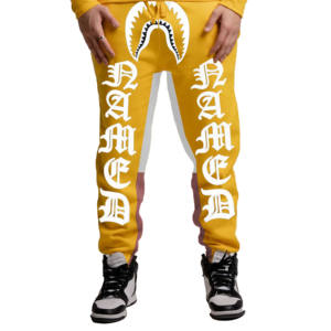 Ensemble de pantalons de survêtement à capuche 2 pièces de couleur unie, vêtements de sport décontractés pour hommes, survêtement en polaire avec impression bouffante pour garçons et hommes, logo personnalisé, taille XL - Product Image 3