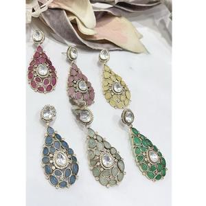 Pendientes de tuerca de flor de rubí Regal elegantes de diseñador para mujer, accesorios de moda con circón para boda y fiesta - Product Image 1