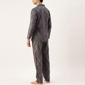 Conjunto de pijama de manga larga y alta calidad con logotipo personalizado OEM para hombre, traje de dormir de diseño único para hombre - Product Image 3