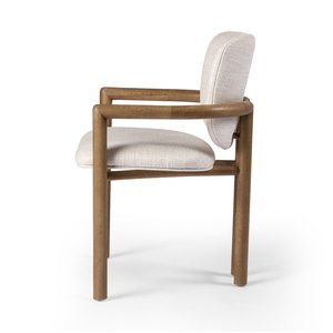 Chaise de salle à manger minimaliste de luxe moderne Accoudoirs rembourrés souples Chaise de salle à manger à structure en bois de frêne pour restaurants de salle à manger - Product Image 4