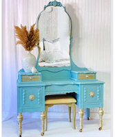 Table de maquillage et de toilette moderne de luxe en bois de pin, pliable et convertible, avec miroir réglable, design à fixation au sol pour salle de bain