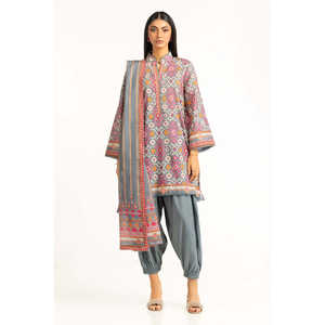 Traje Casual de 3 Piezas para Mujer, Color Gris, Estampado, para Verano - Product Image 3