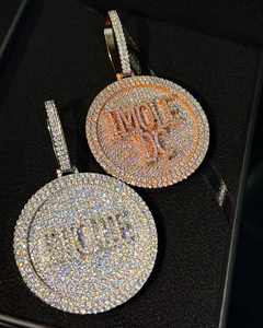 Colgantes de Letras Personalizables de Moissanita Auténtica de Corte Princesa de 3Ct, Chapados en Oro Amarillo de 14K sobre Plata de Ley, Estilo Hip Hop - Product Image 4