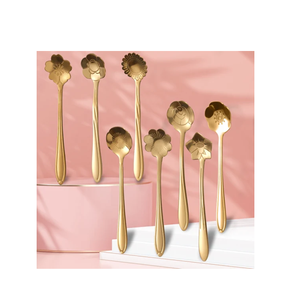 Couverts plaqués or couverts ensemble de vaisselle-cuillère à thé fourchette couteau à dessert ustensiles en laiton design avec vente - Product Image 2