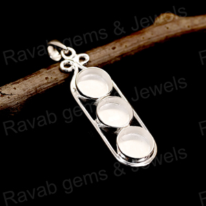 Rắn 925 Sterling Bạc 18K Vàng Mạ Đậu Hà Lan Thiết Kế 6Mm Trống <span class=keywords><strong>Bezel</strong></span> Thiết Kế Bán Núi Mặt Dây Chuyền Phụ Nữ Nhựa Làm Đầy Đồ Trang Sức - Product Image 1