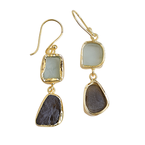 Pendientes Colgantes Aquan Classic Vintage de Latón Chapado en Oro de 24K con Forma de Borla de Amatista y Engaste de Bisel - Regalo - Product Image 5