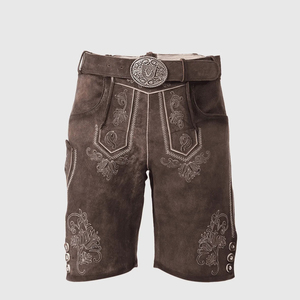 Short Lederhosen pour hommes 100% Short bavarois en cuir avec motif brodé Fabriqué au Pakistan avec service OEM - Product Image 1
