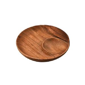 Placa de cargador de madera de acacia Placa de cargador de mesa de forma redonda para Platos y platos de vajilla de Hotel para el hogar personalizados - Product Image 1