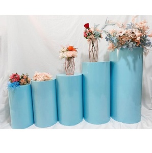 Vase à fleur de piédestal en métal noir mat de taille personnalisée de vente chaude pour des événements de mariage et un but décoratif de table de partie - Product Image 4