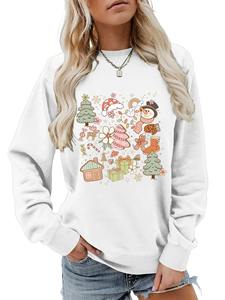 Camisas informales transpirables antiarrugas 2025 personalizadas, sudaderas con capucha de algodón 100% de alta calidad para mujer, sudaderas elegantes con estampado 3D - Product Image 5