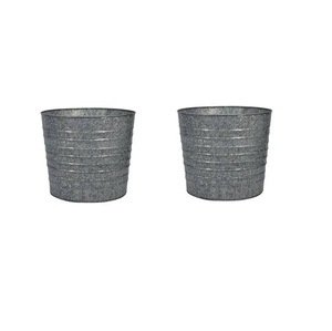 galvanized planter <b>boxes</b> Galvanized planter with rope handle galvanized steel planter Galvanized Steel Metal Ice Bucket Party - Product Image 5