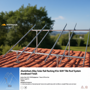 Aluminum Alloy Solar Rail Racking <b>Kit</b> for 6kW <b>Tile</b> Roof System Anodized Finish - Product Image 3