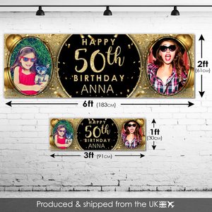 Bannières de fête d'<span class=keywords><strong>anniversaire</strong></span> personnalisées <span class=keywords><strong>avec</strong></span> nom et âge, décoration personnalisée, idées de fête, célébration commémorative, fournitures de fête minimalistes - Product Image 5