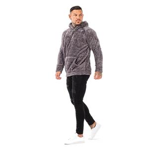 Pull à capuche surdimensionné à col zippé pour homme, vêtement d'hiver chaud et personnalisé de haute qualité doublé de molleton Sherpa - Product Image 4