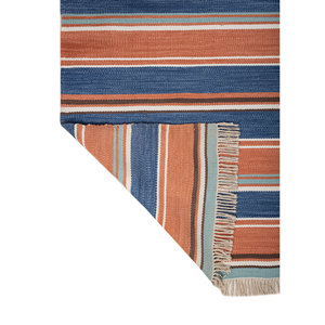 Alfombra Rectangular de Lana con Rayas Azules Indusbar, 9x12, Jacquard, para Sala de Estar, Pasillo, Entrada, para Adolescentes - SDWL-443 - Product Image 5