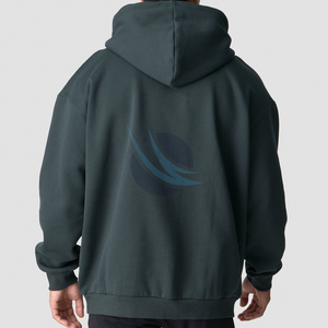 Sweat à capuche pour homme en polaire polyester/coton de qualité supérieure avec logo personnalisé 500 g/m² Coupe régulière Sweat à capuche d'hiver - Product Image 3