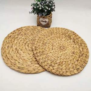 Vietnam Hapro Wholesale Natural Set Woven Water Hyacinth Boho <b>Placemats</b> Seagrass Straw Rattan Round Non-Slip Braided - Product Image 5