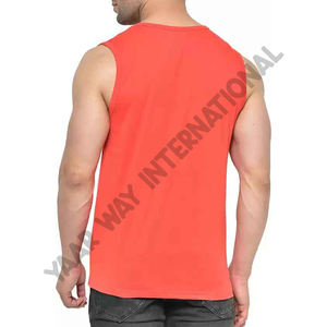 Wholesale 100% Cotton O Neck Tank Top for Men Custom Logo Print Muscle Sleeveless Fitness Gym Sportswear Hole Decoration Knitted - Product Image 6