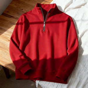 เสื้อสเวตเชิ้ตแฟชั่นทรงหลวม คอตั้ง สไตล์ใหม่ ฤดูใบไม้ร่วง/ฤดูหนาว ปักโลโก้ตามสั่ง ราคาโรงงานจากบังกลาเทศและจีน - Product Image 4