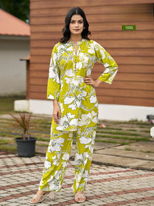 Conjunto de diseñador de rayón pesado ligero suave e informal para uso en fiestas de chicas universitarias de oficina - Product Image 5