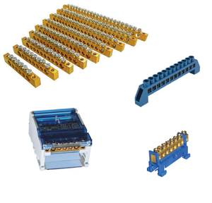 Hot Sale Neutral Brass Bar Electrical Earth 8 Holes With Screw on DIN Rail High Quality 100A Terminal <b>Block</b> <b>Plastic</b> Housing - Product Image 6